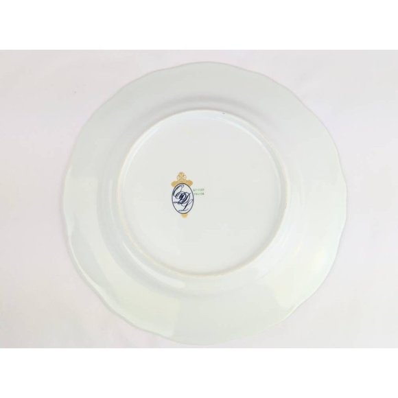 White Porcelain Cat Portrait Plate | Kitty Picture Yellow Border Collectible 10" - Picture 10 of 10